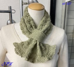 画像1: sk-327　藤編みのショートマフラー