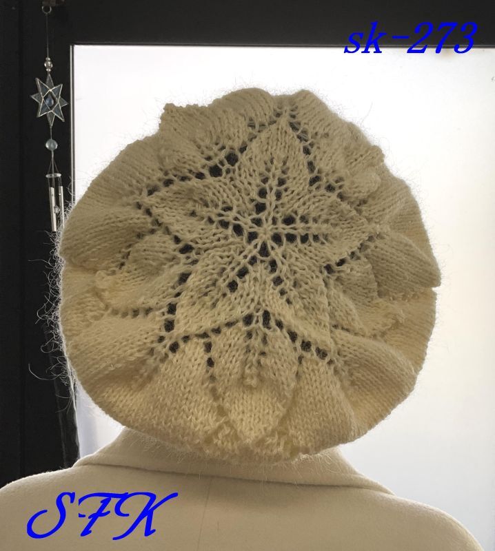 画像1: sk-273　5枚花びらのベレー帽